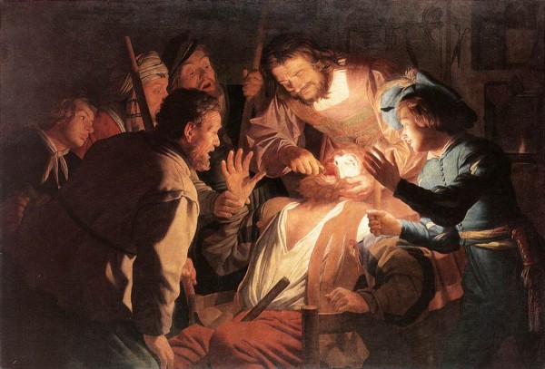 At the dentist by Gerrit van Honthorst